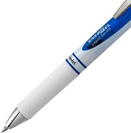 Pentel EnerGel Pearl Deluxe RTX Retractable Liquid Gel Pen, 0.7mm, Blue Accent, Blue Ink, Box of 12 (BL77PW-C)