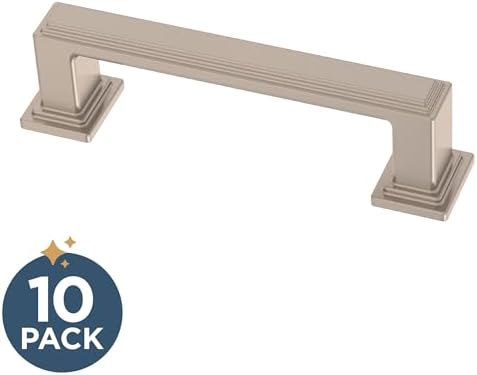 Franklin Brass 10 Pack Brushed Nickel Cabinet Handles 3 inch (76mm) Kitchen Cabinet Handles and Drawer Pulls for Cupboards and Dressers | Stepped