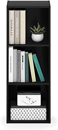 Furinno Pasir 3-Tier No Tool Assembly Open Shelf Bookcase, Blackwood