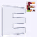 11" Acrylic Letter Charcuterie Box, Reusable Fillable Alphabet Number Shaped Form Tray for Birthday Anniversaries, Party Decorative Serving Plates Display Candy Cake (E)