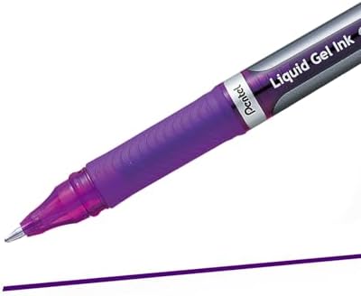 Pentel ENER-GEL Deluxe Liquid Gel Pen, Bold Line, Metal Tip, Violet Ink, Box of 12 (BL60-V)
