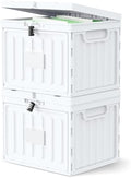 Oterri Lockable Plastic File Box with Lid for Letter-Size | Hanging File Folders Not Included. White, Large 2-Pack. Home, Office, Classroom, Dorm, Tax, Under Bed, Filing Cabinet.