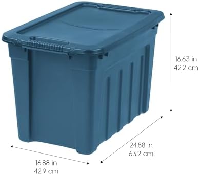 IRIS USA 4-Pack 20 Gal Heavy Duty Storage Totes with Lids, Navy