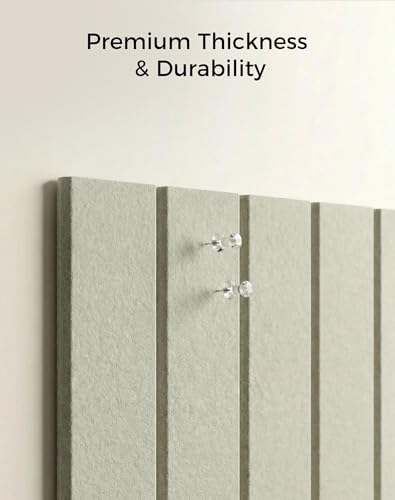 Aothia 12-Pack Felt Bulletin Board Tiles 48"x36", Modular Pin Board for Notes, Photos & Mood Boards, Cork Board Alternative for Smooth Walls, 0.35" Thick, 70 Adhesive Tabs & 40 Pins, Sage Green