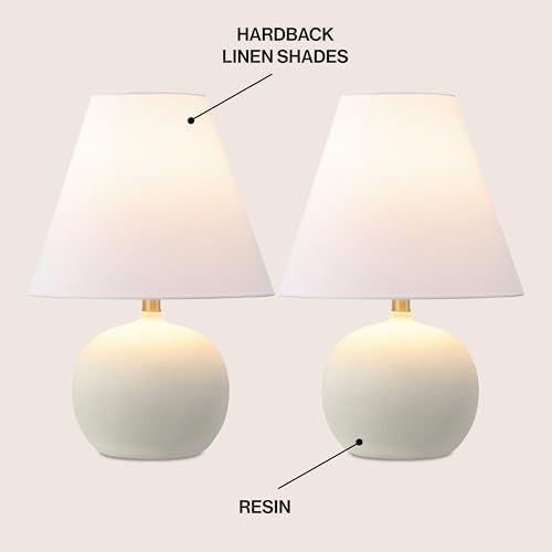 JONATHAN Y Asher 18.25" Gourd LED Table Lamp, Matte Cream, Set of 2