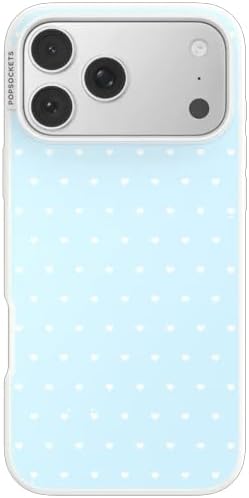 PopSockets iPhone 17 Pro Max Phone Case with MagSafe- Sweet Heart Blue | Magnetic, Wireless Charging, Camera & Drop Protection, Blue, Phone, Women