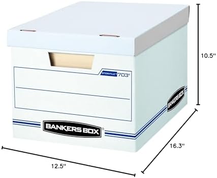 Bankers Box 6-Pack Basic Duty File Storage Boxes with Lids, Letter/Legal, STOR/FILE, (57036-04)