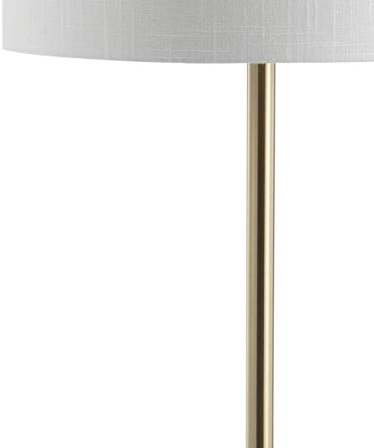 JONATHAN Y Luce Floor Lamp with Wood Side Table 59", Black/Brass Gold