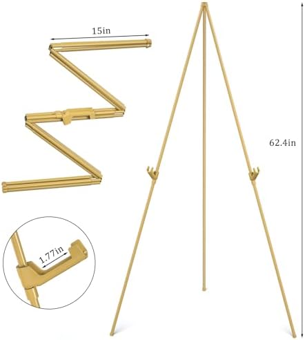Display Easel Stand for Wedding Sign, Tripod Collapsible Portable Easel