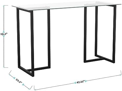 Martha Stewart Eli Glass Top Home Office Desk,