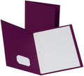 Oxford Two-Pocket Folders w/Fasteners, Burgundy, Letter Size, 25 per Box (57757)