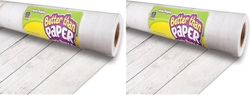 Teacher Created Resources White Shiplap Pinboard | Better Than Paper | Bulletin Board Roll | Pack of 2