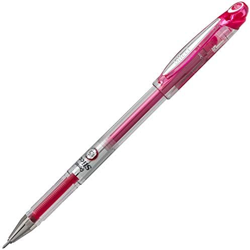 Pentel Arts Slicci 0.25 mm Extra Fine Gel Pen, Pink Ink, Box of 12 (BG202-P1)