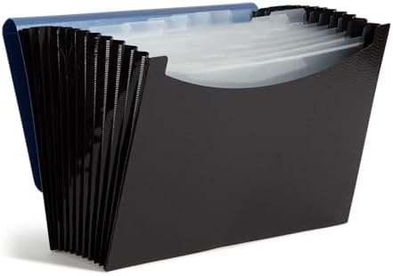 Smead Accordion File Organizer, Document Folder, 12 Divider, Blue/Black