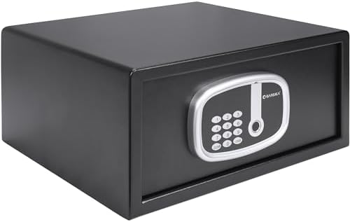 Barska 0.85 Cu Ft Digital Biometric Safe with Keypad – Fingerprint Scanner, ADA Compliant LED Display, Interior Light, Motorized Steel Locking Bolts, Secure Home Office Safe