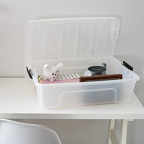IRIS USA 6-Pack 27 Quart Storage Bins with Lids, Pearl