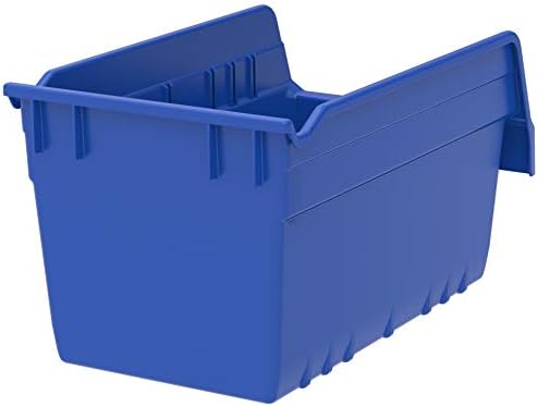 Akro-Mils 30090 Plastic Nesting ShelfMax Storage Bin Box, (12-Inch x 6-Inch x 6-Inch), Blue, (10-Pack)