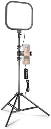 NEEWER BASICS15W 10.8" LED Video Light Panel Lighting Kit with 63" Tripod Stand/Phone Holder,Edge Lit Bi Color Dimmable Full Screen Light 816lux CRI95+ for Photography Filming Recording Streaming,L220