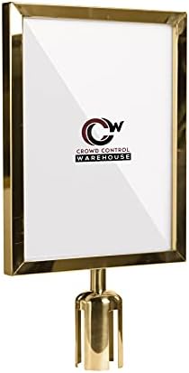 Crowd Control Warehouse Stanchion Post Top Sign Frame, 11x14 Inch Vertical