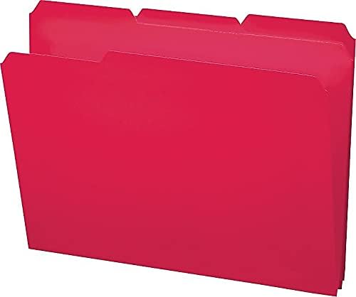 Smead Poly File Folder, 1/3-Cut Tab, Letter Size, Red, 24 per Box (10501)