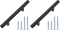 Amazon Basics Euro Bar Cabinet Handles, Drawer Pulls, 5.38-inch Length, 3-inch Hole Center, 1/2-inch Diameter, Matte Black, 20-Pack, AB1500-FB-10