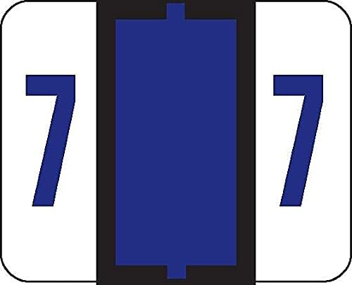 Smead BCCRN Bar-Style Color-Coded Numeric Label, 7, Label Roll, Purple, 500 Labels per Roll (67377)