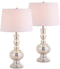JONATHAN Y Genie 28.5" Glass Table Lamp, Mercury Silver, Set of 2
