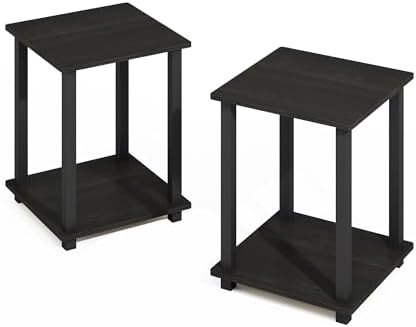 Furinno Turn-N-Tube 2-Pack Toolless 2-Tier Book Shelf, Espresso
