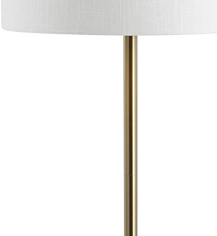 JONATHAN Y Chuck 59" Metal and Glass Side Table Floor Lamp, Brass Gold