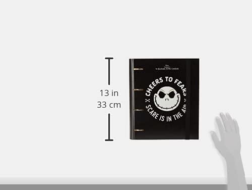 Grupo Erik Disney The Nightmare Before Christmas 4 Ring Binder A4 - Gifts | A4 Folder with Elastic closure, School Folders for Paperwork A4, Back to School Supplies | Disney Stationery Gifts, Merch