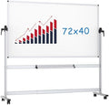 VIZ-PRO Double-Sided Magnetic Mobile Whiteboard, 72" x 40"
