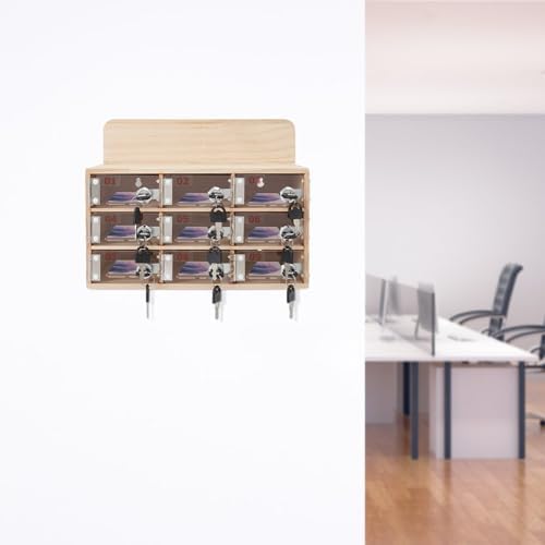 Cell Phone Cabinet,Aluminum Alloy Pocket Chart Cell Phones Storage Cabinet, Cell Phone Locker,Wall-Mounted with a Locked,for Classroom, Office, Gym (9 Grid)