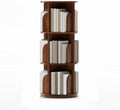 GAMAK Small Rotating Bookshelf 360 Display 3-4 Tier for Small Spaces Kids Narrow Swivel Corner Book Shelf Wood Used in Bedrooms Living Rooms Study Office (Color : Walnut, Size : Three)
