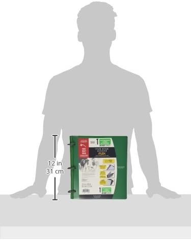 Five Star Flex Hybrid NoteBinder, 1 Inch Binder with Tabs, Notebook and 3 Ring Binder All-in-One, Green (72407)