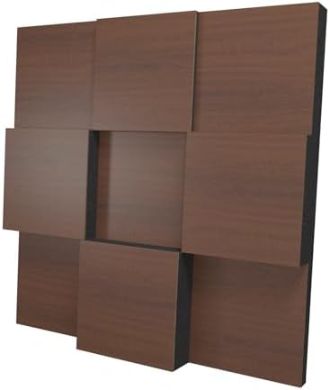 2 PACK — Acoustic Soundproofing Diffusion Panel | Acoustic Treatment for Recording Studio Home Office Podcast Living Room | Absorption - Reflection | Color Plates: (Nut, EDISON)