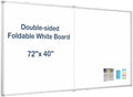 Double-Sided White Board Dry Erase Magnetic Whiteboard Wall 72x40 Foldable