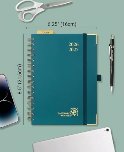 POPRUN 2026-2027 Weekly Planner 6.25" x 8.5" Weekly and Monthly Planner
