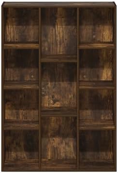 Furinno LUDER Book Shelf, 11-Cube Bookshelf, Reversible Bookcase with Open Shelves, 9.4 x 29.1 x 41.7, Easy Assembly, for Living Room, Bedroom, Home Office, Amber Oak