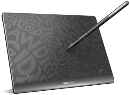 DIGIDRAW Drawing Tablet T410 6x4 Inch,16384 Levels Battery-Free Stylus