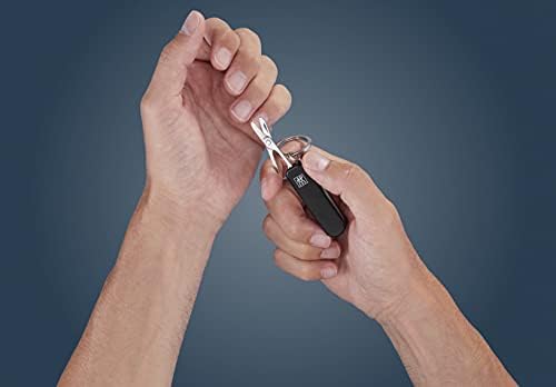 ZWILLING Manicure Pedicure Multi-Tool (4-in-1, Nail Clipper, Scissors, File with Cleaning Tip, Pocket Knife), 60mm, Black