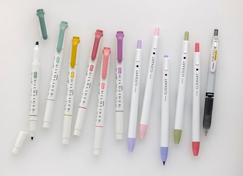 Zebra Pen Journaling Set, MILDLINER, CLiCKART & SARASA, Assorted, 12-Pack