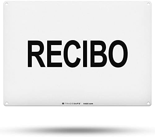 TRADESAFE Receiving Sign, Recibo Spanish Sign - Business Sign, Office Sign, Quick Install Aluminum Safety Sign, Light Reflective, UV-Resistant, Waterproof, 14” X 10” Receiving Signs in Spanish