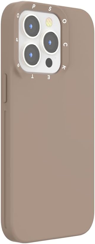 PopSockets iPhone 13 Pro Phone Case with MagSafe- Latte | Magnetic, Wireless Charging, Camera & Drop Protection, Brown, Plain, Cream, Beige, Summer Spring