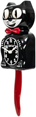 Kit Cat Klock Gentlemen (Crimson Royale) - Retro Cat Clock with Moving Eyes and Tail, Battery Operated, Made in USA