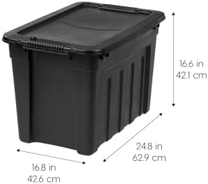 IRIS USA 4-Pack 20 Gal Heavy Duty Storage Totes with Lids, Black