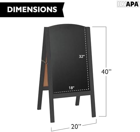 Ilyapa A Frame Chalk Board Easel Sign 20x40 in - Sandwich Signs Outdoor