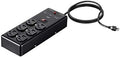 Monoprice Metal Surge Protector Heavy Duty Power Box - 6 Outlet - Black with 6 Feet Cord/Cable, 540 Joules, UL Certfied