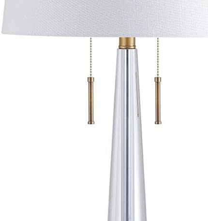 JONATHAN Y Zoe 2-Light Crystal Metal Table Lamp 29.5", Clear/Brass Gold