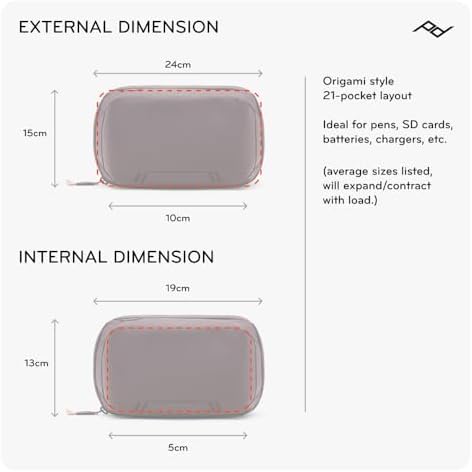 Peak Design Tech Pouch, Kelp, Electronics Organizer for Travel or Everyday Carry, Origami-Style Storage, Cable Pass-Through, Weatherproof Recycled Nylon, Gear Carry Bag for Men and Women