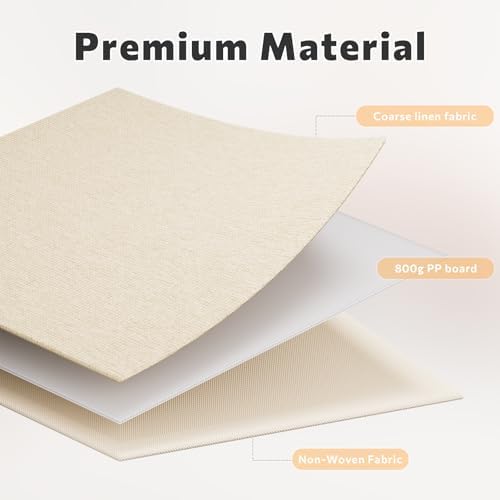 FHSQX 4Pack File Box with Lid, Beige, 14 x 9.3 x 10.9 in | File Organizer Box, Portable Hanging File Box, Decorative Filing Storage Boxes, For Office & Home File Cabinet